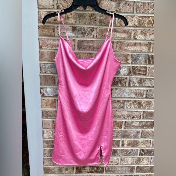 Barbiecore Light Pink Drape Bust Mini SHEIN Dress - Picture 5 of 7